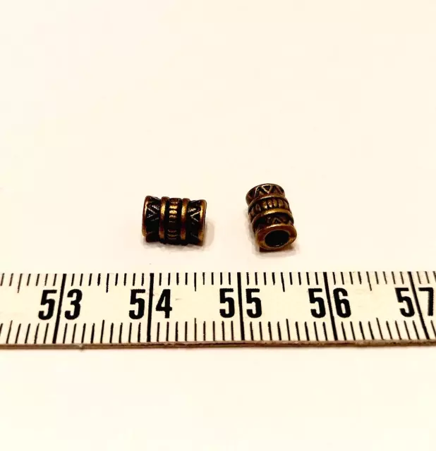 20 Bartperlen Wikingerperlen Haar Perlen Rasta Perlen Antik Bronze Farbe (3) 3