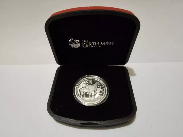 2014 Australian "Year of the Horse" Perth Mint 1/2 oz Silver Proof Coin with COA