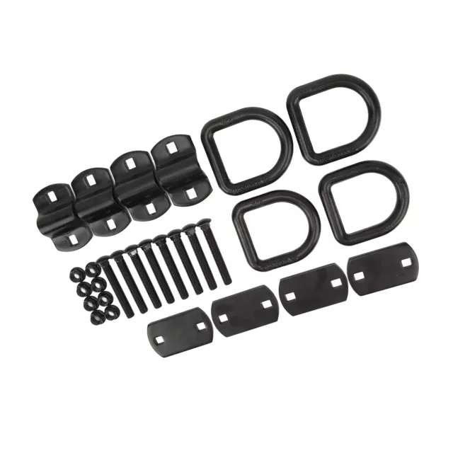 ❀ 4Pcs Trailer D Ring 12000Lbs Black Rugged Stable Reliable D Ring Tie Down