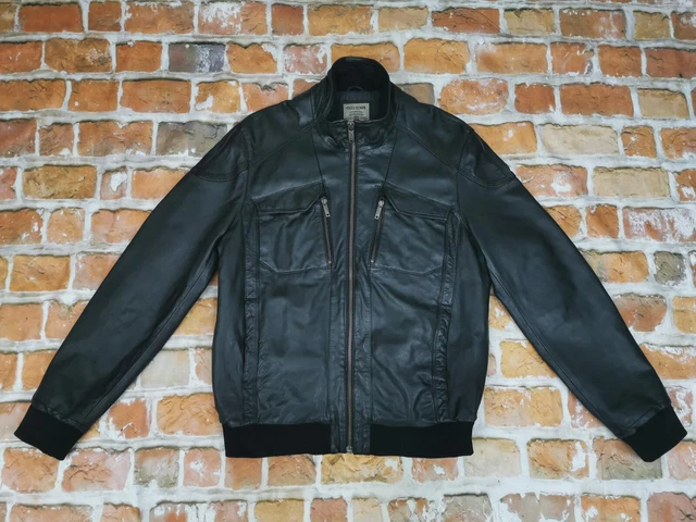 Veste En Cuir Chevignon Vintage - Noir - Taille XL - Style Aviateur - Occasion Très Bon état