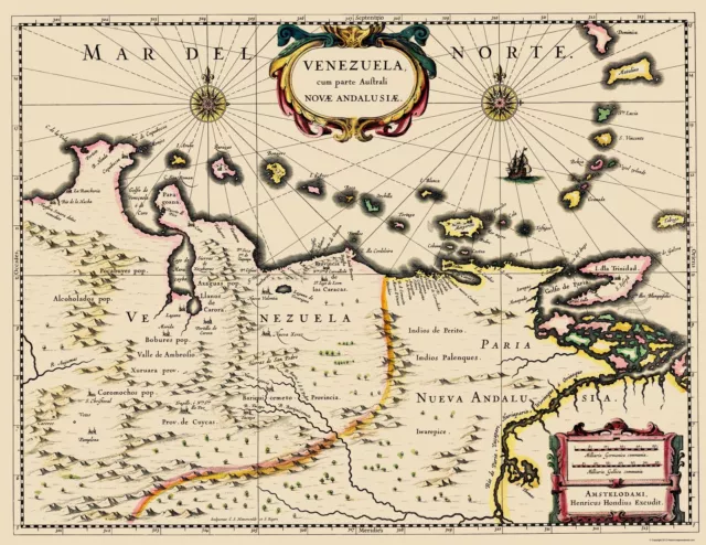 Venezuela - Blaeu 1680 - 23.00 x 29.78