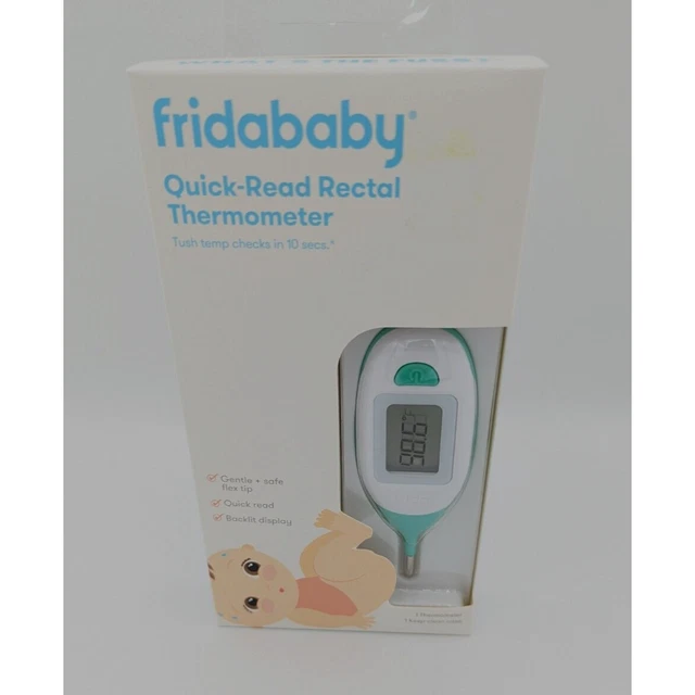 Fridababy Quick Read Flexible Tip Rectal Baby Thermometer Keep Clean Case New