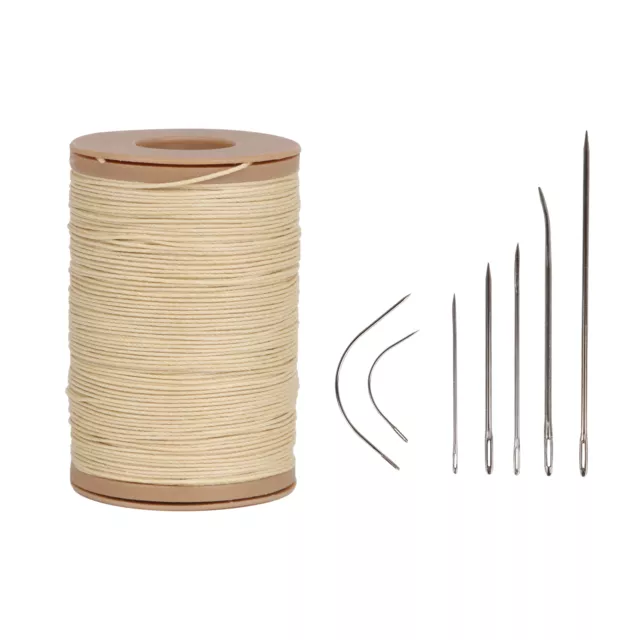 0.55mm Leather Sewing Natural Round Waxed Thread Cord Ramie