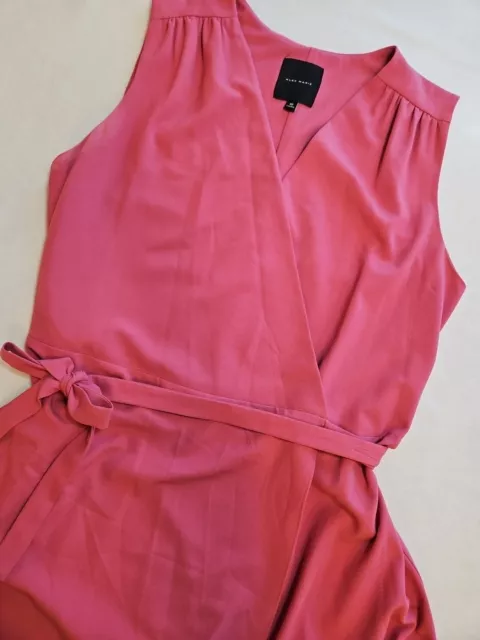 Alex Marie Wrap Deep Pink Summer Dress Sz 10 Sleeveless Pretty Waist Tie