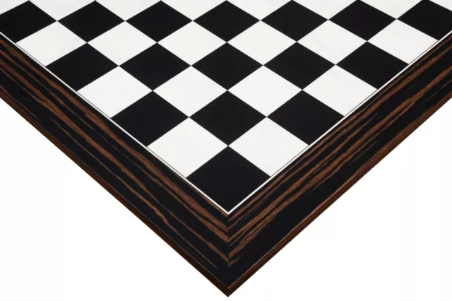 Wooden Deluxe Black Dyed Poplar & White Erable with Matte Finish Chess Board 22"