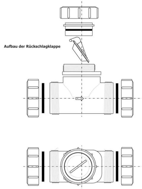 Rückschlagklappe Ø 32 mm Rückschlagsperre Rückstauverschluss Rückstausicherung 2