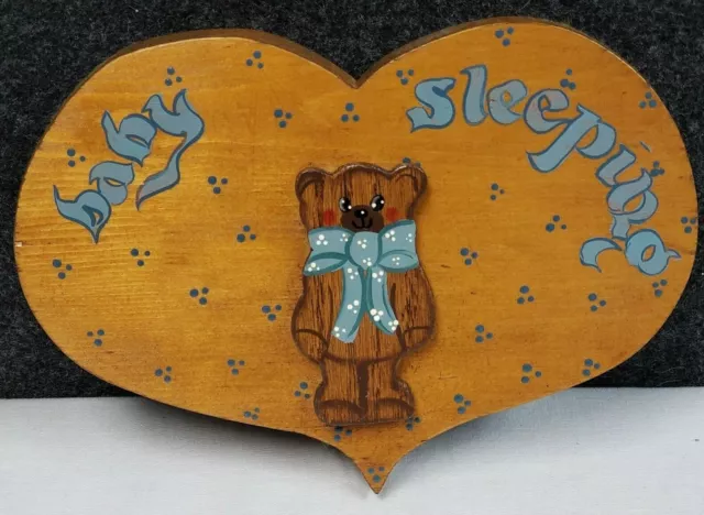 Vintage Original Teddy Bear Wall Art Hanging Kids Room Nursery Decor Baby Sleepg