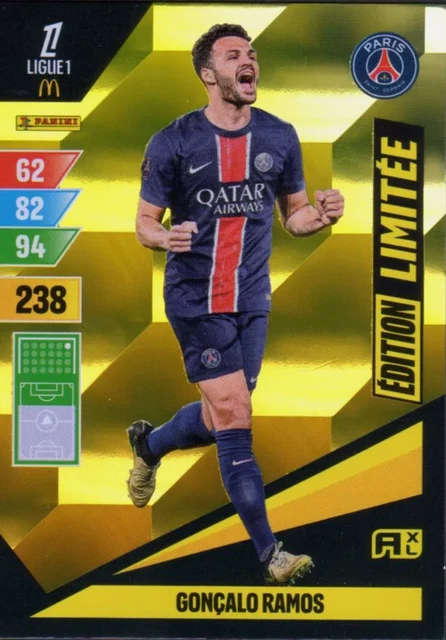 Carte Panini Ligue 1 1995 – Paris PSG – David Ginola – Non Gradée – Très Bon état