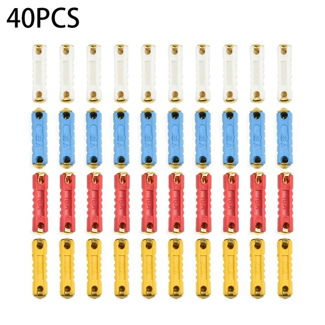 40 Cosses à Sertir 4AWG Cuivre + Embouts Thermorétractables Rouge/noir - Pour Câbles 1/4"