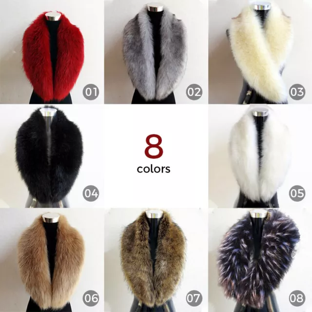 Luxury Fluffy Faux Fox Fur Fur Collar Women Thick Warm Furry Scarf Cape