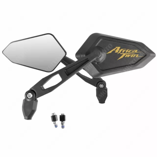 Paire Miroirs Street Homologués Logo Or pour Honda Africa Twin Crf 1000 L