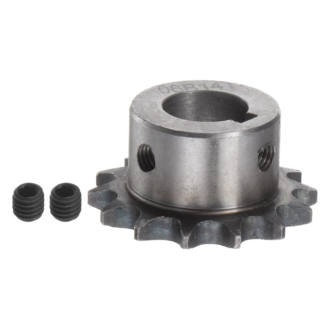 06B Roller Chain Sprocket 14T Pitch 3/8" 17mm Bore A3 Steel Motor Drive Gear
