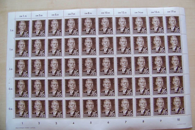 DDR 1953 kpl. Bogen Mi 354 ** mit seltenem WZ Y II DV DZ ; MW 840 € lesen !!