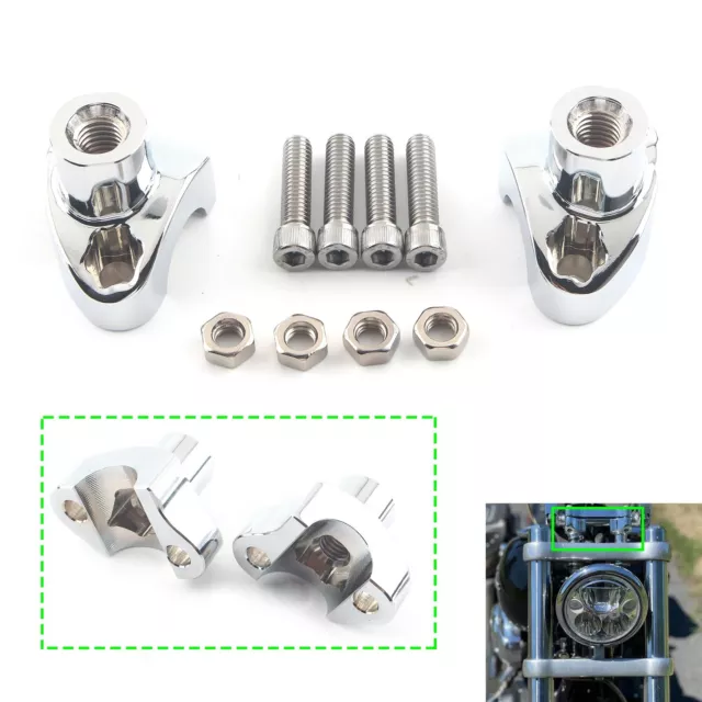 Alzati manubrio cromati 1,7"" per modelli Harley Softail Dyna Sportster XL 1"" barre