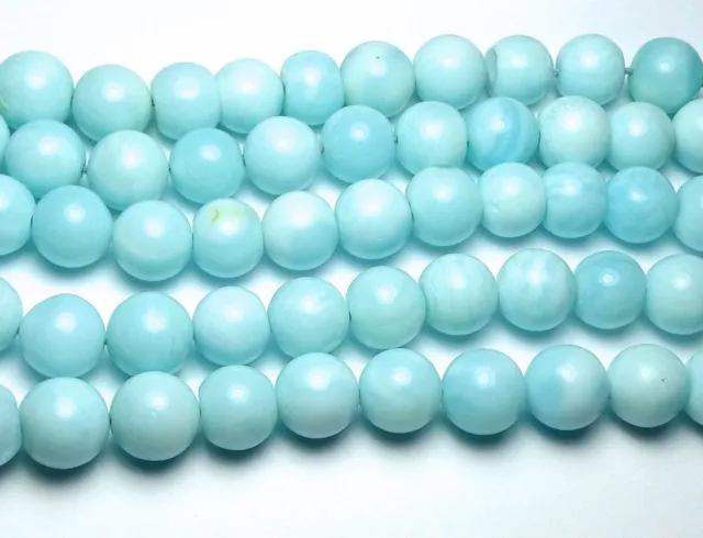 13.5" PERUVIAN BLUE OPAL 8-8.5mm Round Beads /R2