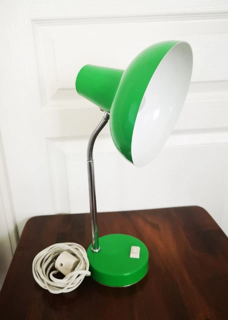 Bureau Années 70 En Métal Vert Avec Dessus En Verre Biseauté - Design Moderne