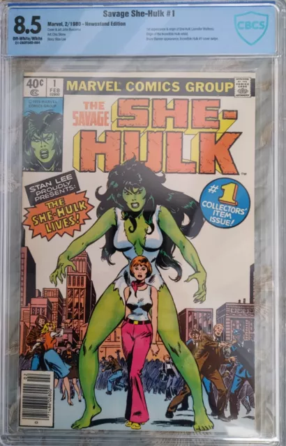 SAVAGE SHE HULK #1 CBCS 8.5 KEY ORIGIN FIRST 1’ST RARE NEWSSTAND not EGS PGX CGC
