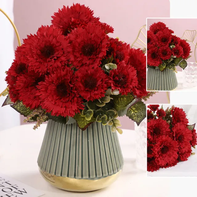 1 Bunch Artificial Flowers Silk Peony Bouquet Fake Rose Wedding Home Party Decor