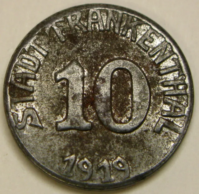 FRANKENTHAL (Germany) 10 Pfennig 1919 Iron Token - Emergency Money - 1036 *