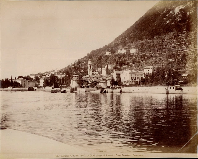 ITALIA, LAGLIO (LAGO di Como), Lombardia, panorama, Ed. Alinari Vintage ...