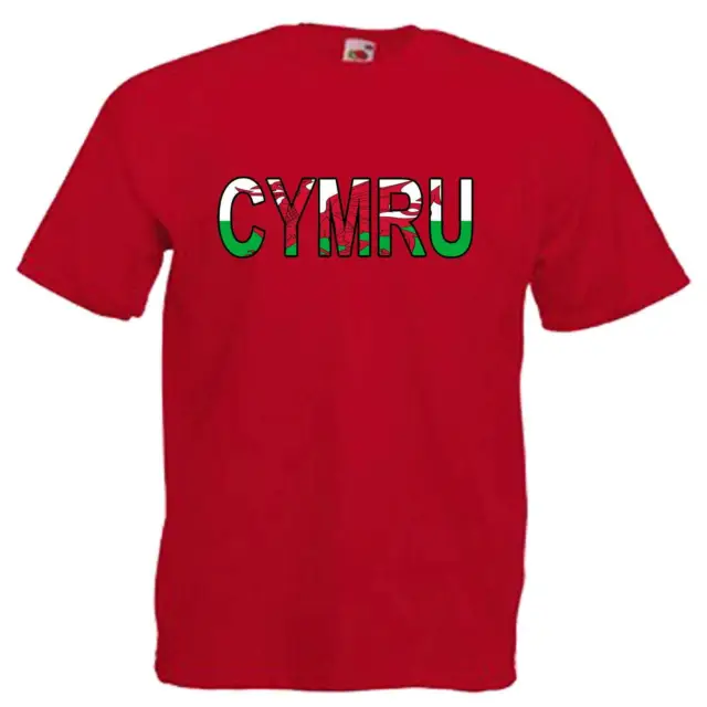 T-shirt da uomo CYMRU Galles bandiera gallese amore testo adulti unisex