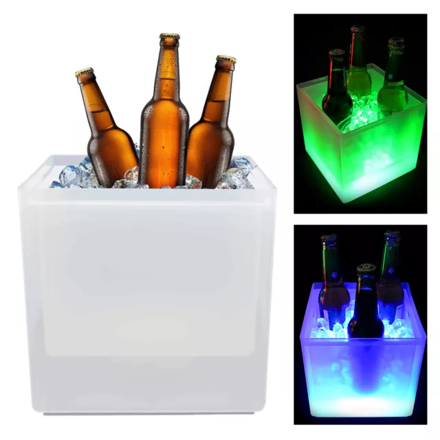 NEU 3,5L LED Wein Getränke Behälter Eiskübel Eiswürfelbehälter Flaschenkühler