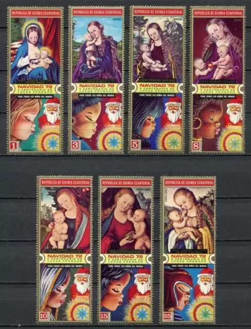 29730) GUINEA EQ. 1972 MNH** Christmas 1972 - 7v + LABEL