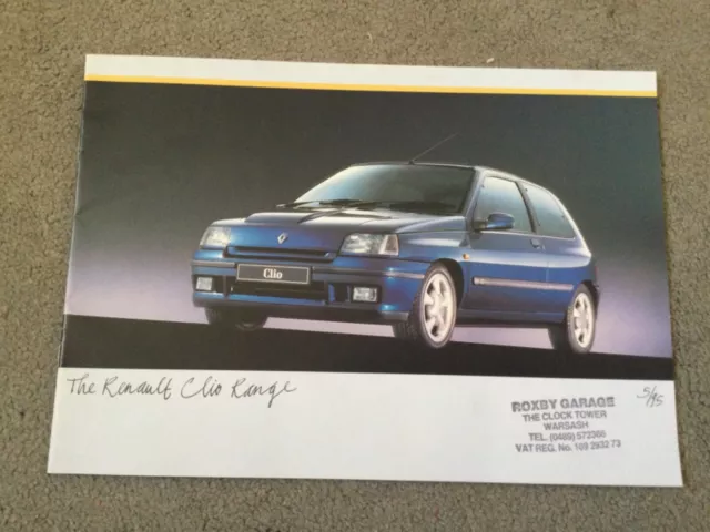 RENAULT  Clio Range   brochure in VGC 05/1995