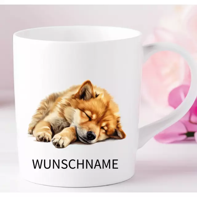 Finnischer Spitz- Personalisierte Tasse- Hund mit Wunsch Name oder Text