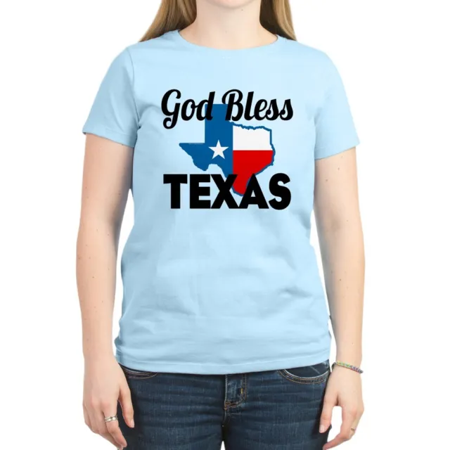 CafePress God Bless Texas T Shirt Crew Neck Tee (112316270)
