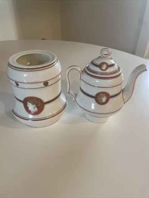 SET OF 1820’S PORCELAINE DE PARIS Tea Pot & Warmer Rare Find! 2