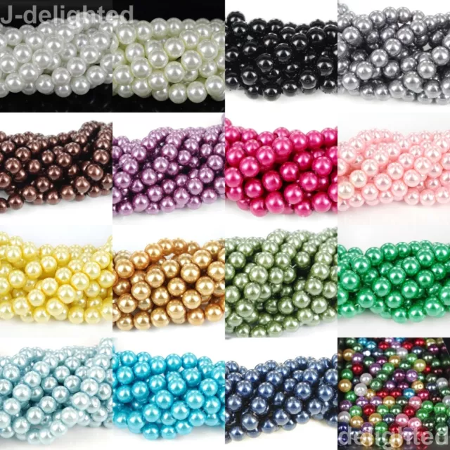 100pcs Top Quality Czech Glass Pearl Round Beads 3mm 4mm 6mm 8mm 10mm 12mm 14mm