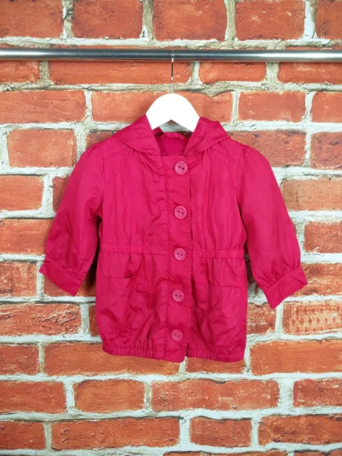 Baby Girls Coat Age 12-18 Months Gap Pink Button Light Jacket Lightweight 86Cm