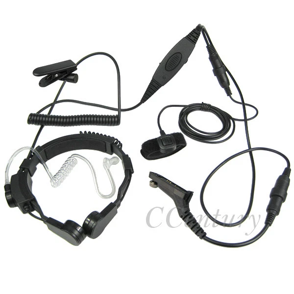 Tactical Throat Microphone VOX Headset PTT for Motorola Walkie Talkie DGP4150