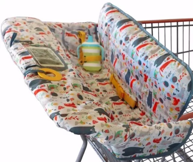 NEW Suessie 2 In 1 Shopping Cart/ High Chair Cover, Forest Animals Bold Colors
