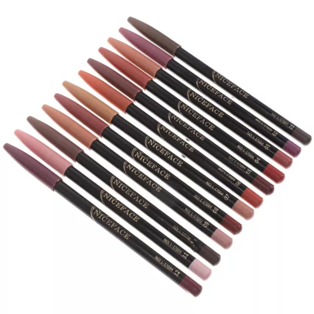 12 Pcs En Bois Eye-liner Coloré Outil De Maquillage Des Lèvres Taille-crayon À 2