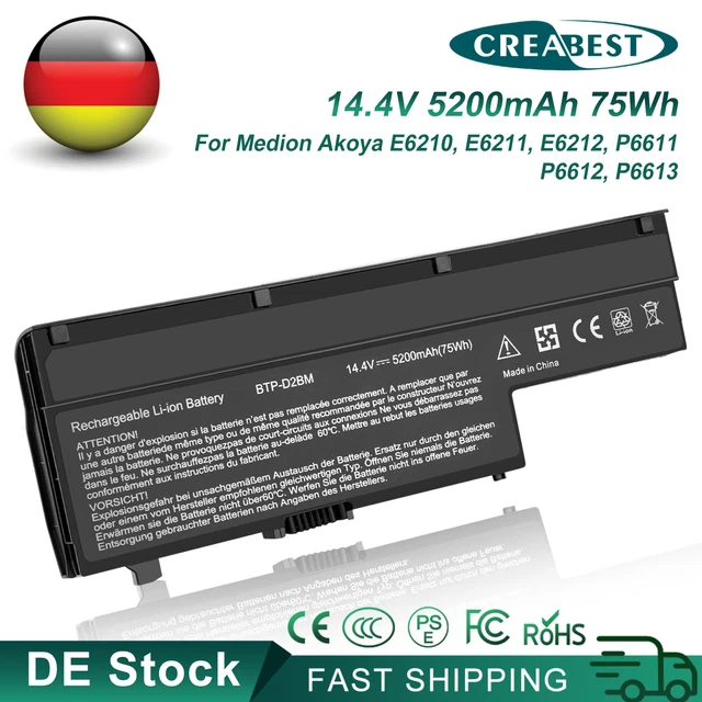 8CELL 14.4V 5200MAH Akku Für Medion Akoya E7218 MD98680