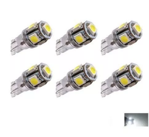 6x Ampoules LED T10 W5W 24V Canbus 5 SMD Blanc 6000K pour camion 4x4 bateau