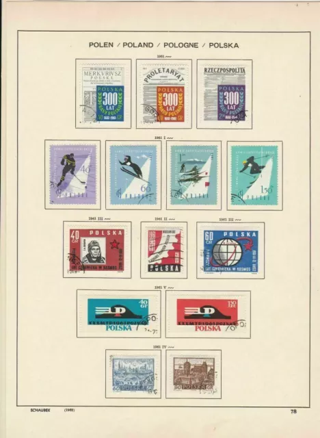 poland 1961 winter sports,post,  ships + other stamps page ref 17273