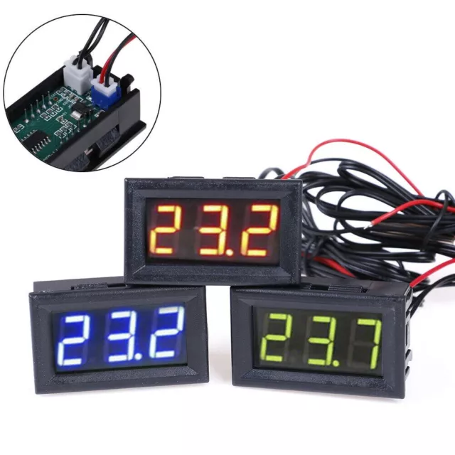 Display Termometro 12V Digitale con Led  -40 a 110°C con sonda temperatura BLU