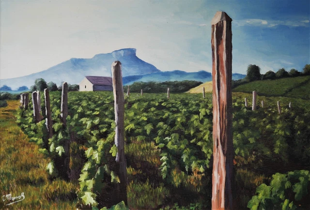 tableau signé Marro: les vignes 2