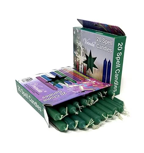 4" Mini Chime Ritual Spell Unscented Taper Candles - Set of 20 (Green)n