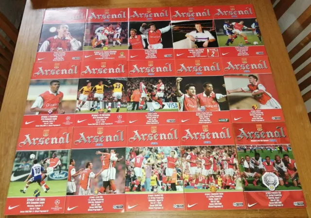Arsenal home football programmes 15 from 1999-2000 season No1.