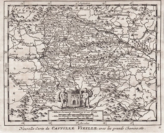 Castilla Map CASTILLA Y LEON Espana Spain Spanien map mapa Karte van der Aa 1707 EUR ...