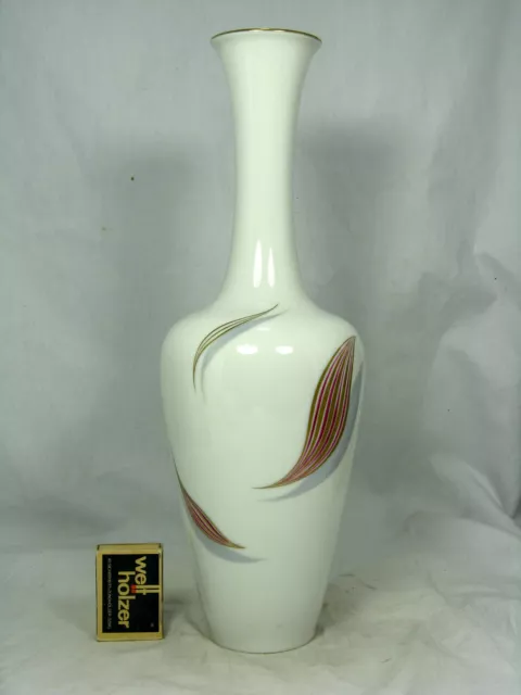 Well shaped handpainted 60´s design Heinrich & Co porcelain vase Porzellan Vase