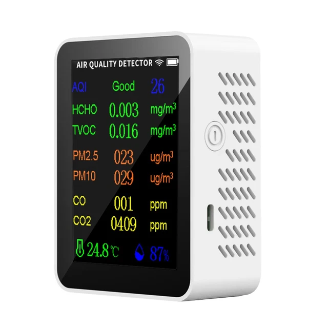Inkbird Wi-Fi Monitor Di Qualità Dell'aria,10 In 1 Rilevatore Di Gas TVOC/HCHO PM2.5/PM10/PM1.0 Rilevatore Di Inquinamento Rilevatore Di Gas Display A LED Monitor Della Qualità Dell'aria - 6