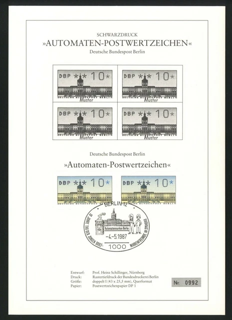 2 Ganzsachen Automaten-Postwertzeichen Berlin