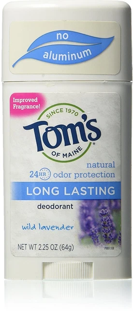 Barra desodorante de larga duración de Tom's of Maine, lavanda de 2,25 oz