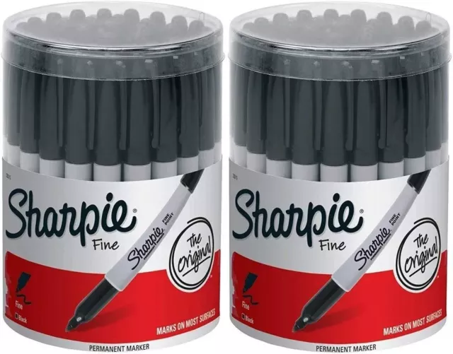Sharpie Fine Point Permanent Marker, Black (Canister with 36 Pens) (2 Pack...