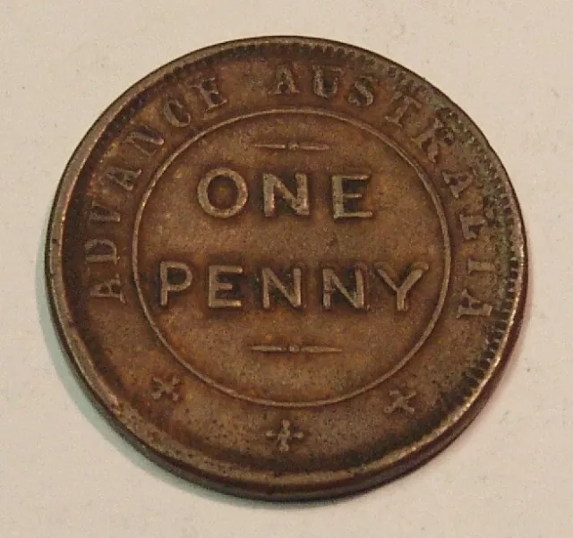 1850s ADVANCE AUSTRALIA. NSW Penny token, Fine.